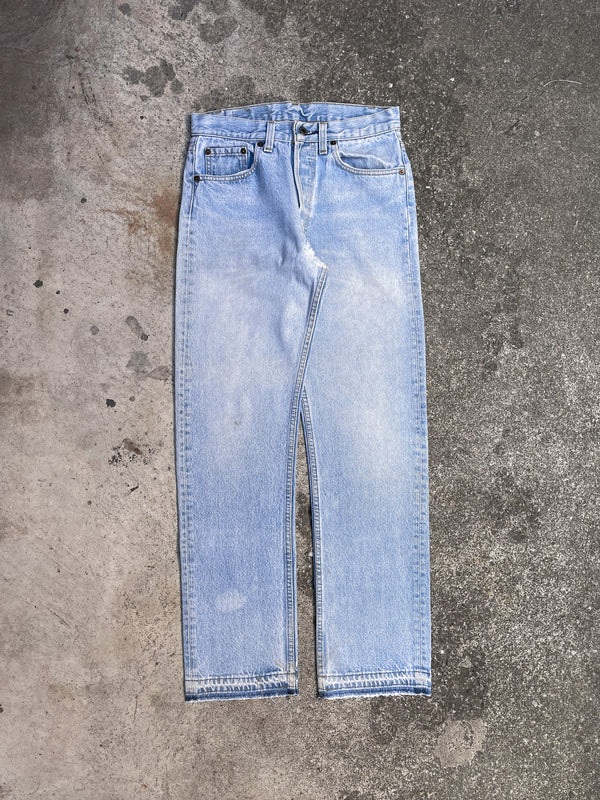 1980s Levi’s Repaired Faded Blue 501 Released Hem (27X29)