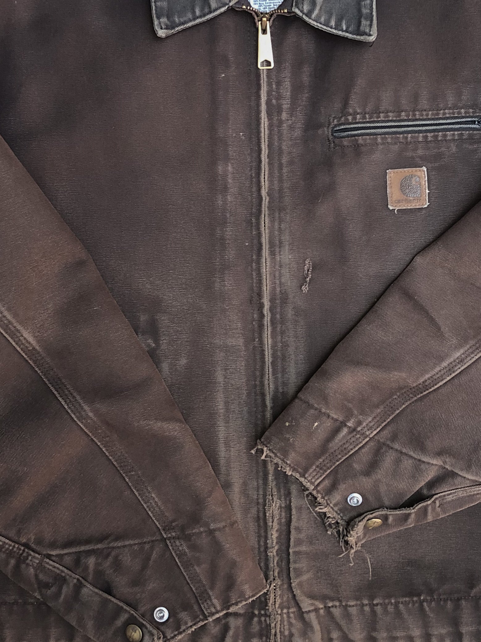 Vintage Carhartt Faded Dark Brown Lined Work Jacket (M/L)
