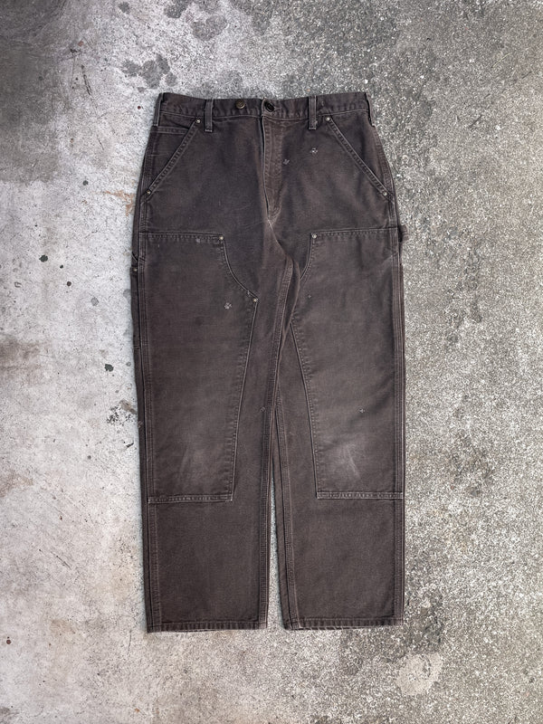 Carhartt B136 Dark Brown Double Front Knee Work Pants (31X29)