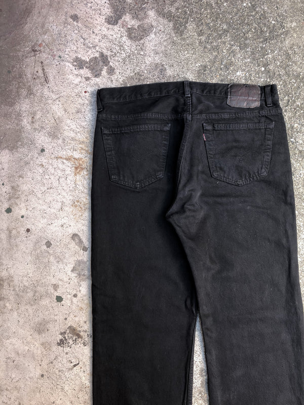 1990s Levis Black Overdye 501 Released Hem (34X31)