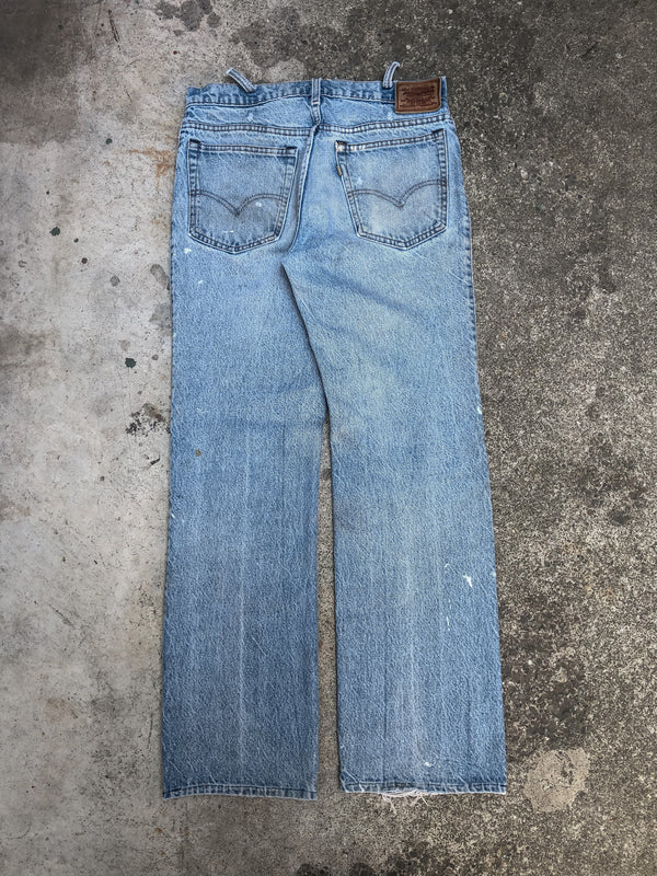 1970s Levis Painted Faded Blue Talon Zip 549 (31X31)