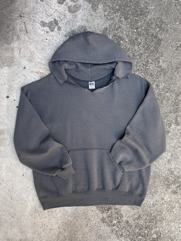 1990s Russell Distressed Grey Hoodie