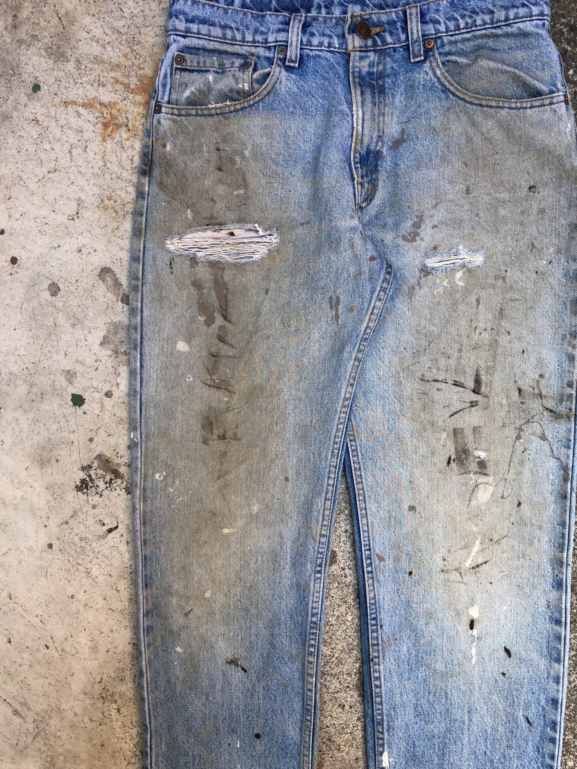 1990s Levis Painted Faded Dirty Wash Blue 506 (31X32)