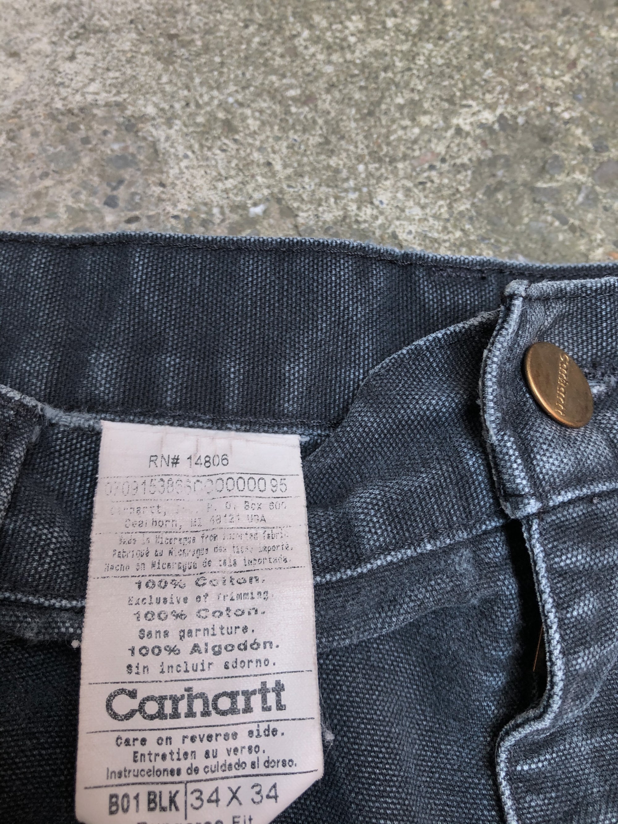 Carhartt B01 Black Double Front Knee Work Pants (33X33)