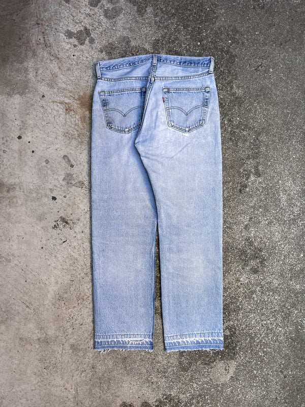 1990s Levi’s Faded Blue 501 Released Hem (30X29)