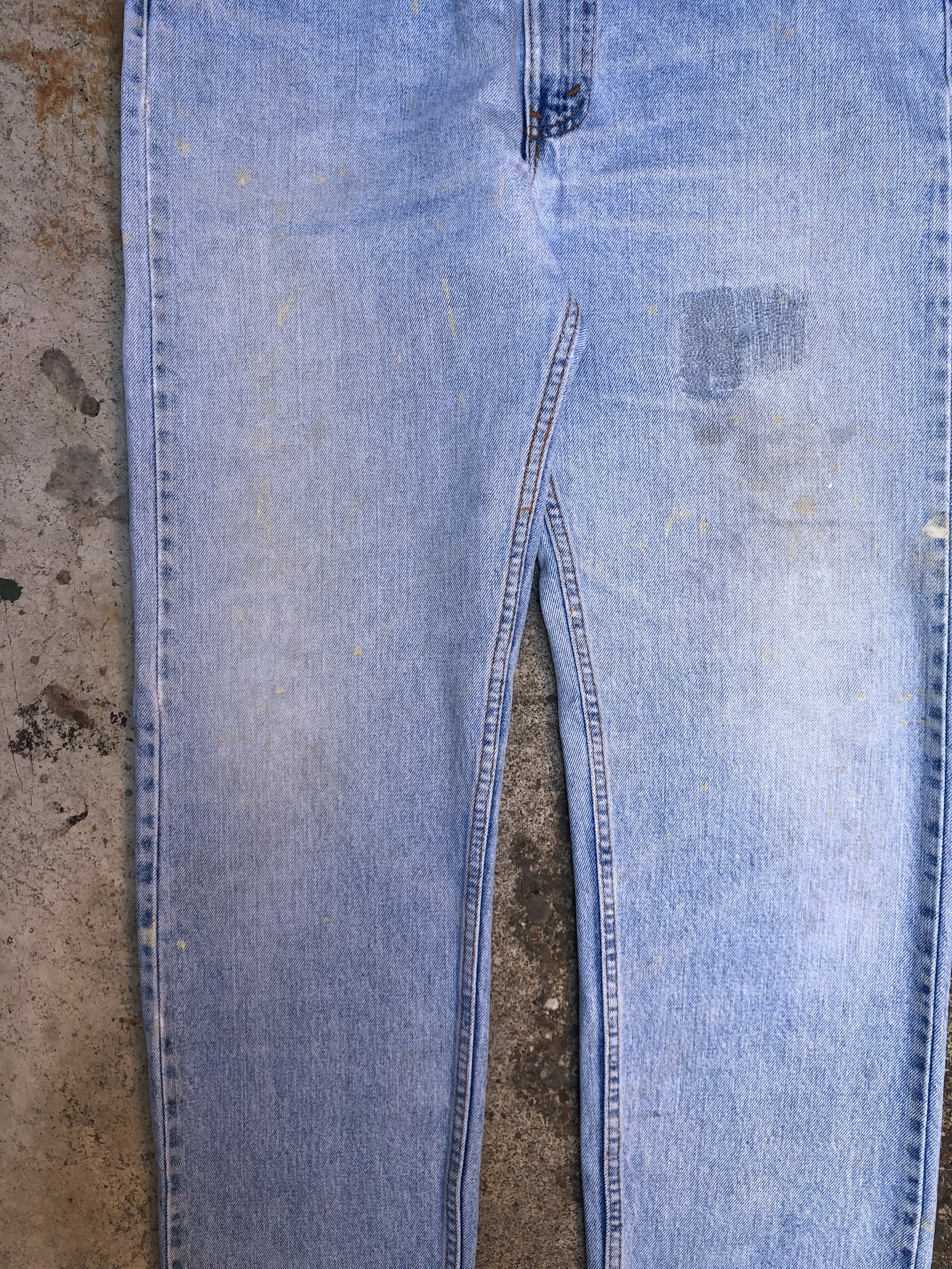 1990s Levis Repaired Light Wash Blue 505 (35X34)