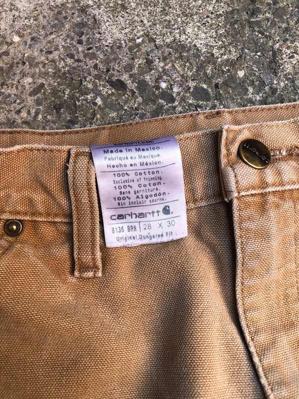 Carhartt B136 Tan Double Front Knee Work Pants (28X29)