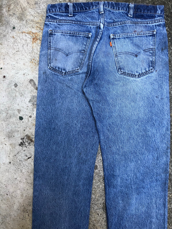 1970s Orange Tab Levis Dirty Blue 505 (35X31)