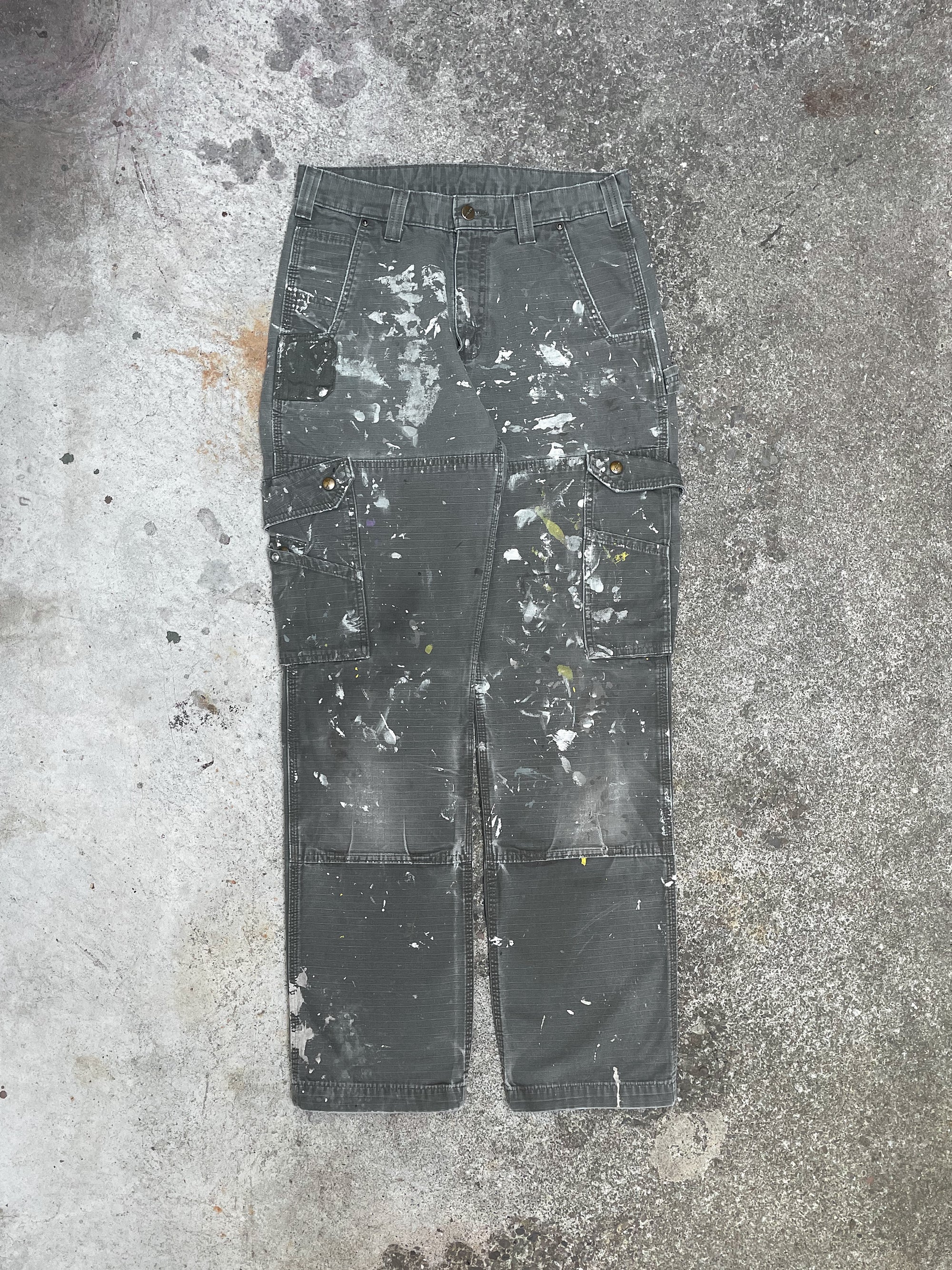 Carhartt B342 Painted Moss Green Ripstop Cargo Pants (29X32)