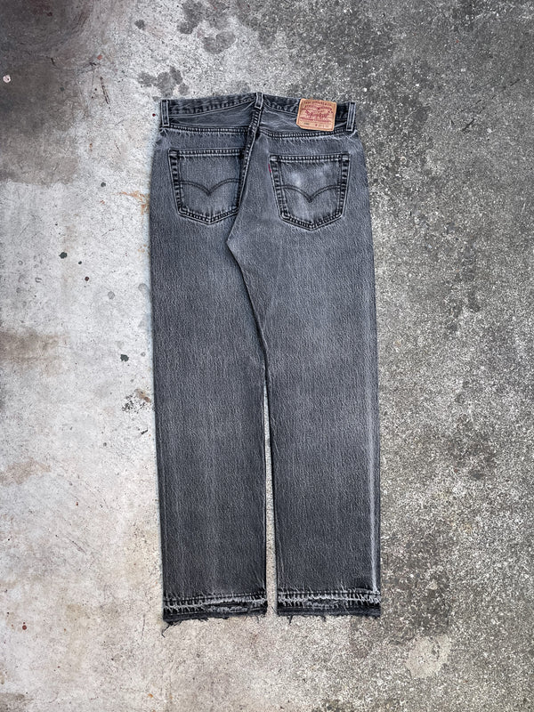 1990s Levi’s Faded Black 501 Released Hem (31X30)