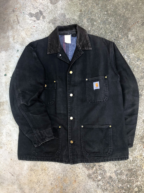 1990s Carhartt Black Lined Chore Jacket (M/L)