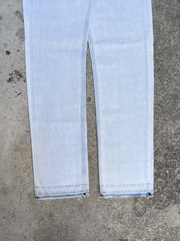 1980s Orange Tab Levis Light Wash Blue 505 Released Hem (29X32)