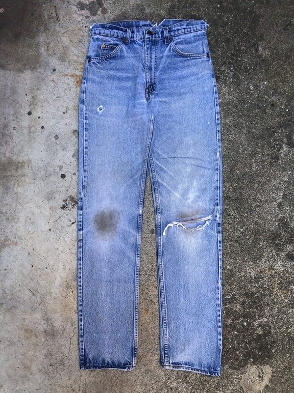 1980s Orange Tab Levis Distressed Blue 505 (29X32)