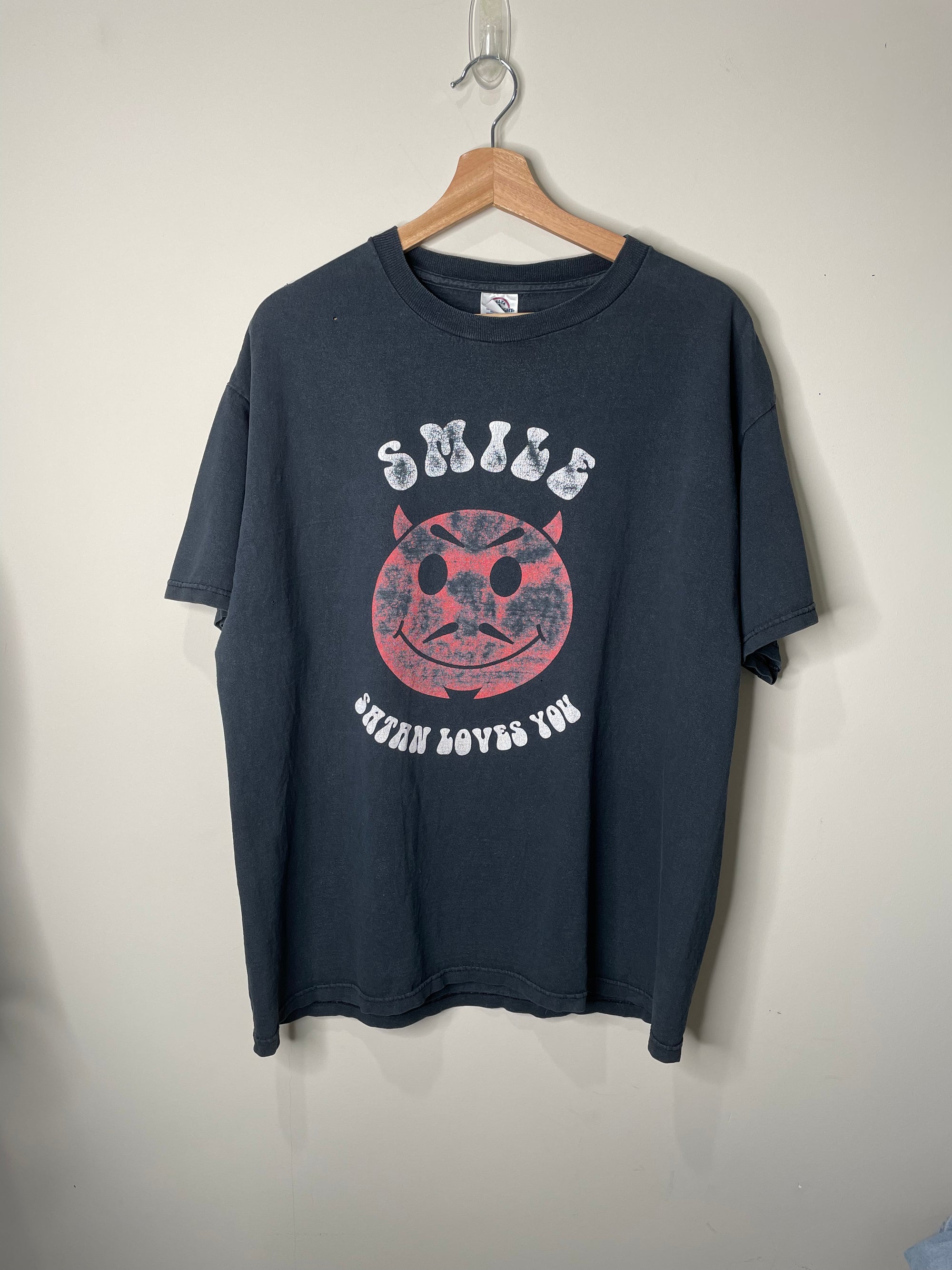 Early 00s “Satan Loves You” Faded Tee (L/XL)