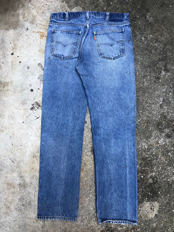 1970s Orange Tab Levis Dirty Blue 505 (35X31)