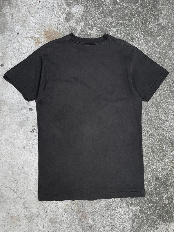 1990s Faded Black Single Stitched Selvedge Pocket Tee