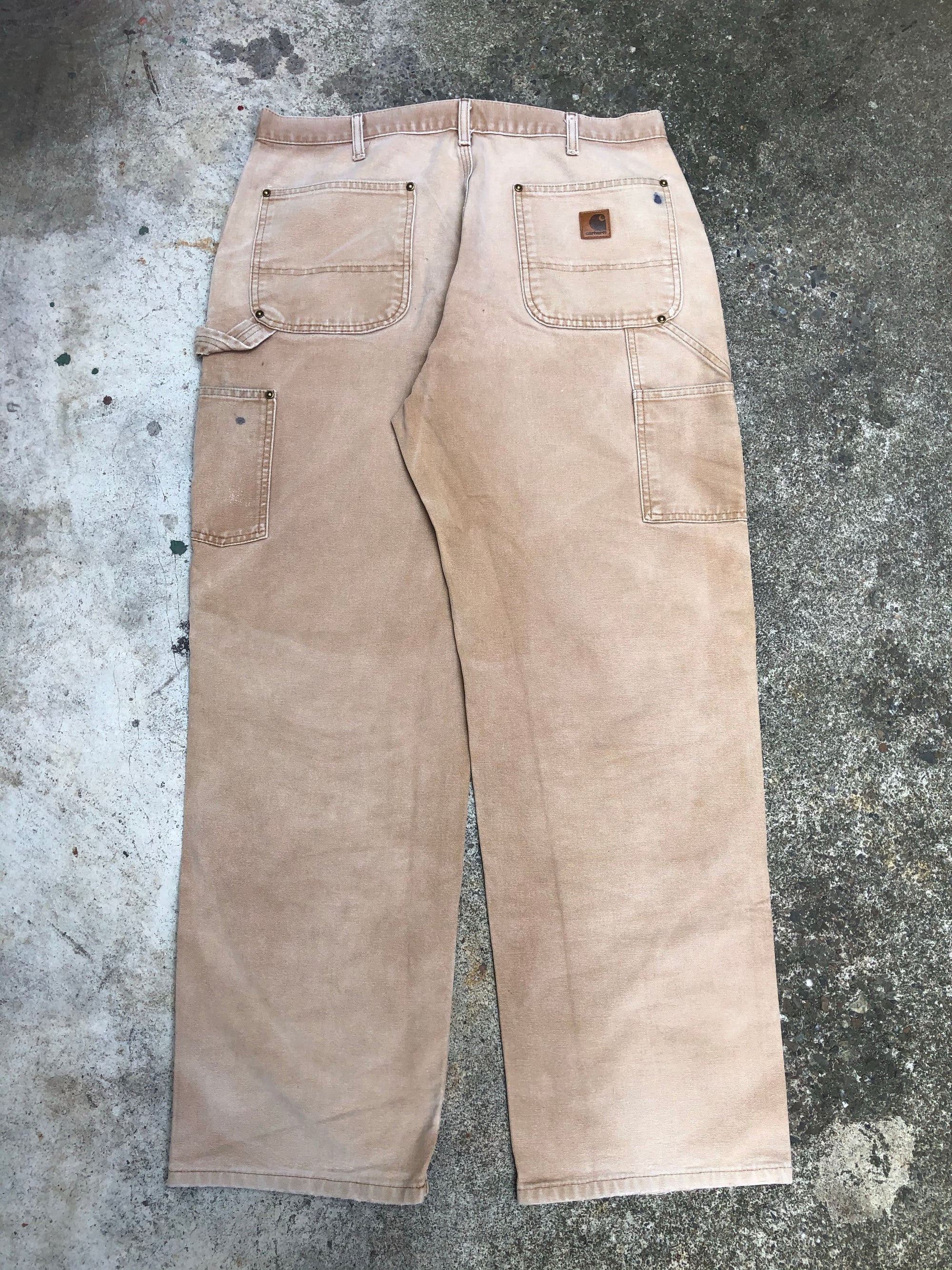 Carhartt B136 Tan Double Front Knee Work Pants (34X31)