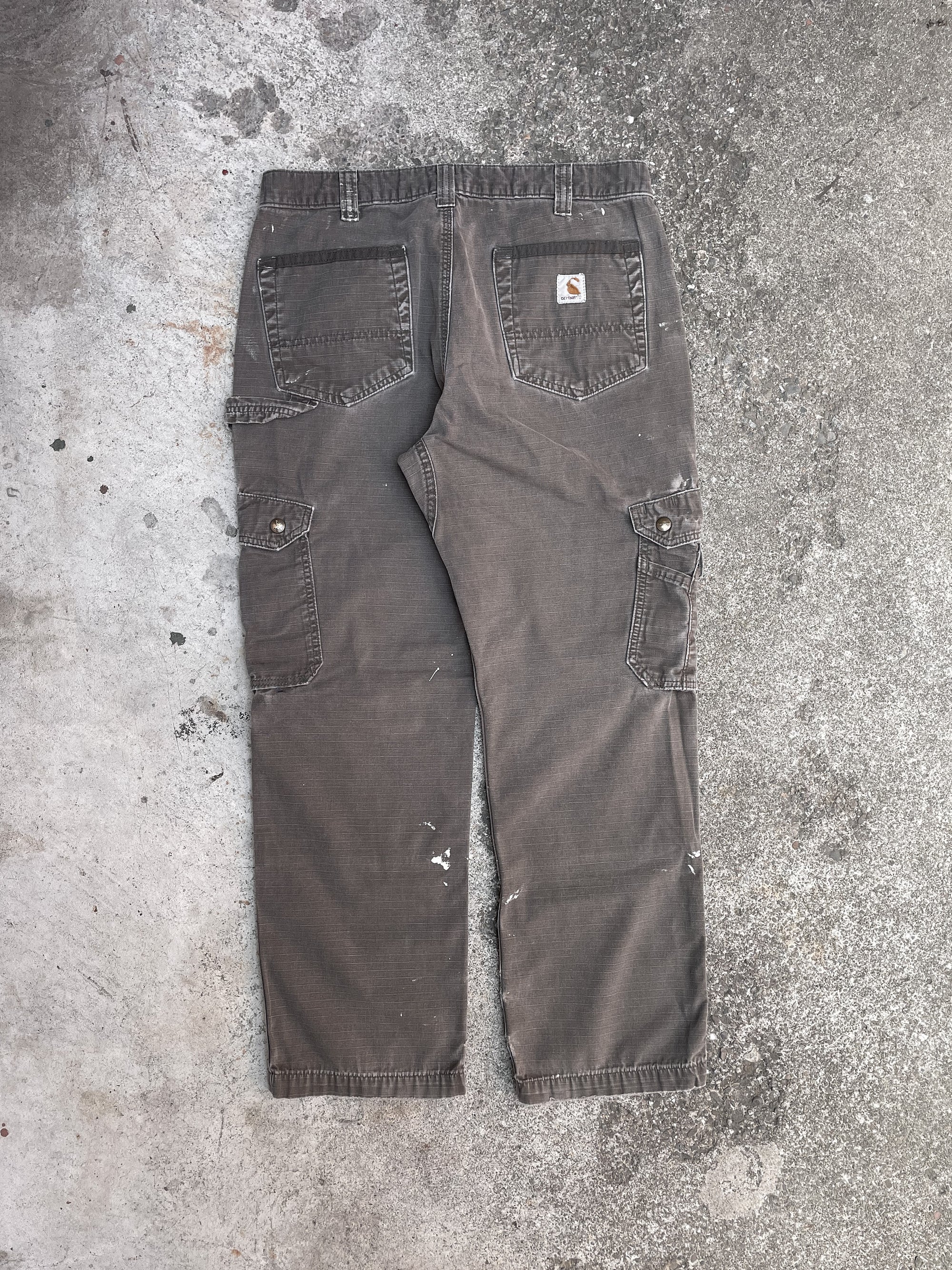 Carhartt B342 Painted Dark Coffee Ripstop Cargo Pants (32X28)