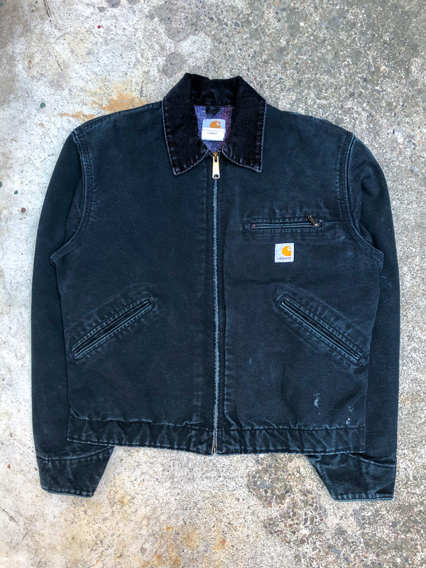 1990s Carhartt Faded Black Lined Work Jacket (S/M)