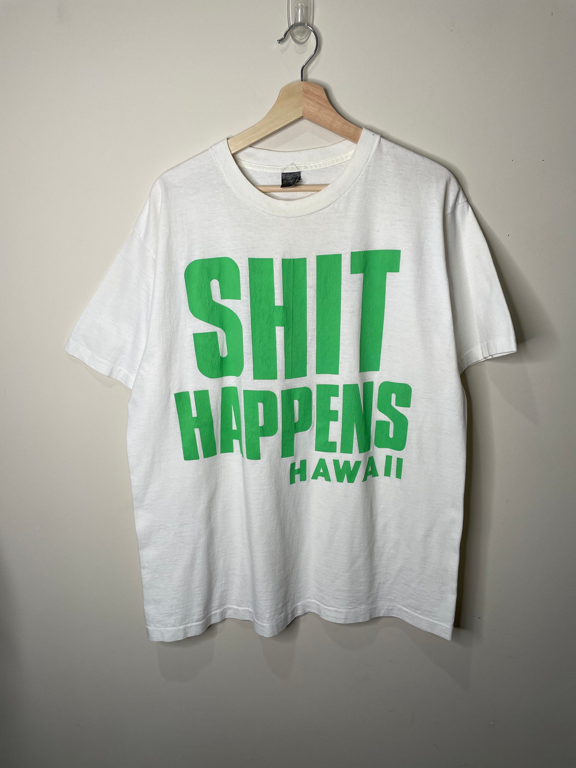 1980s “Shit Happens” Single Stitched Tee (L/XL)