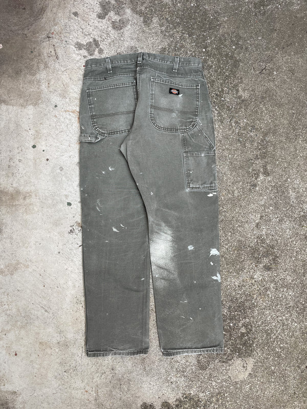 Dickies Painted Faded Green Work Pants (34X30)