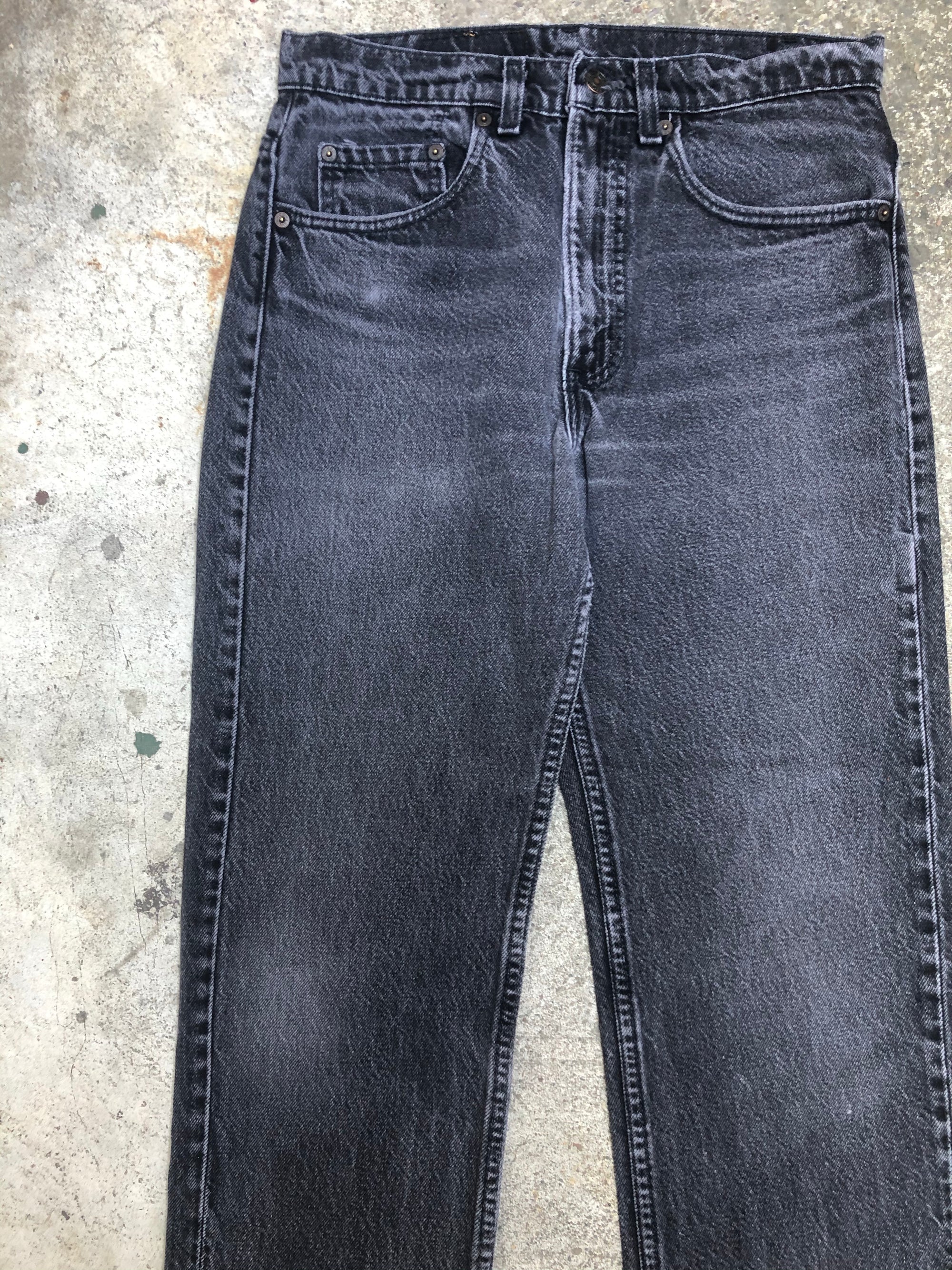 1990s Levis 505 Faded Black Released Hem (30X28)