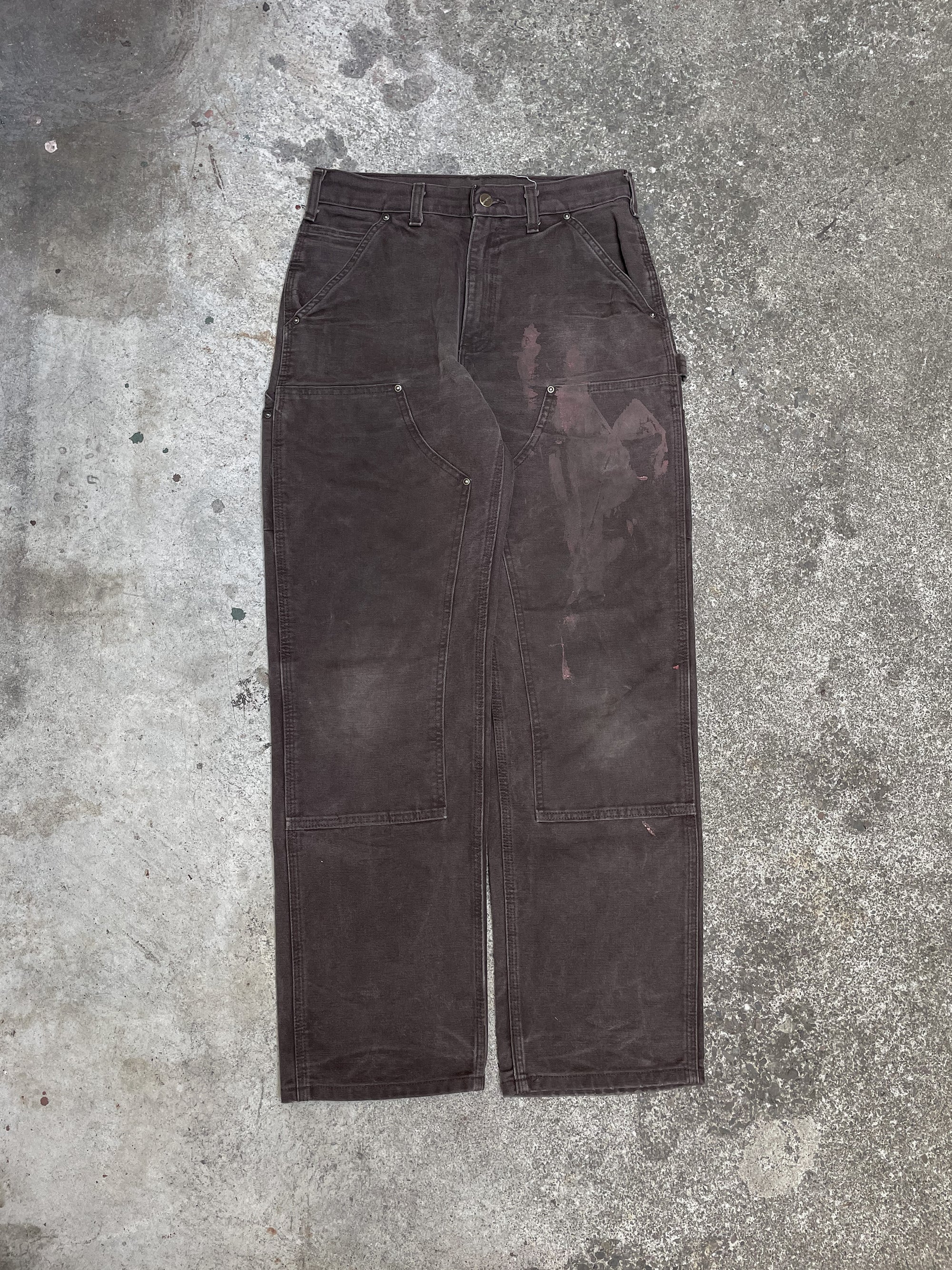 Carhartt B136 Dark Brown Double Front Knee Work Pants (29X30)