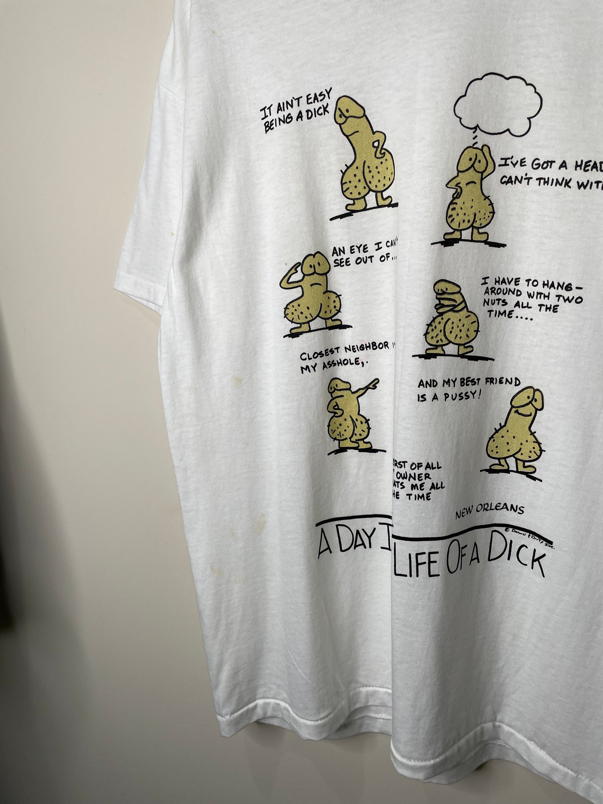 1990s “Life Of A Dick” Single Stitched Tee (L)