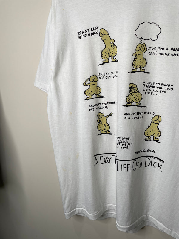 1990s “Life Of A Dick” Single Stitched Tee (L)