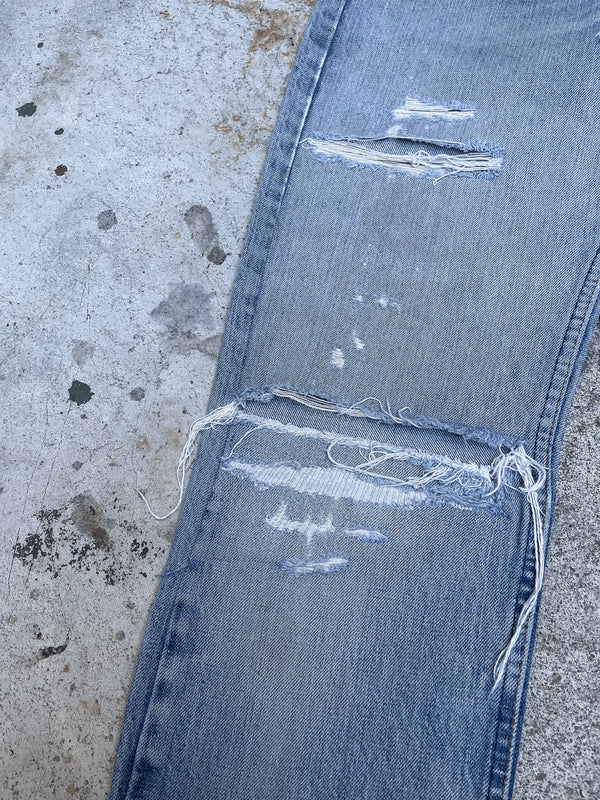 1970s/80s Orange Tab Levi’s Repaired Faded Blue 505 (31X32)