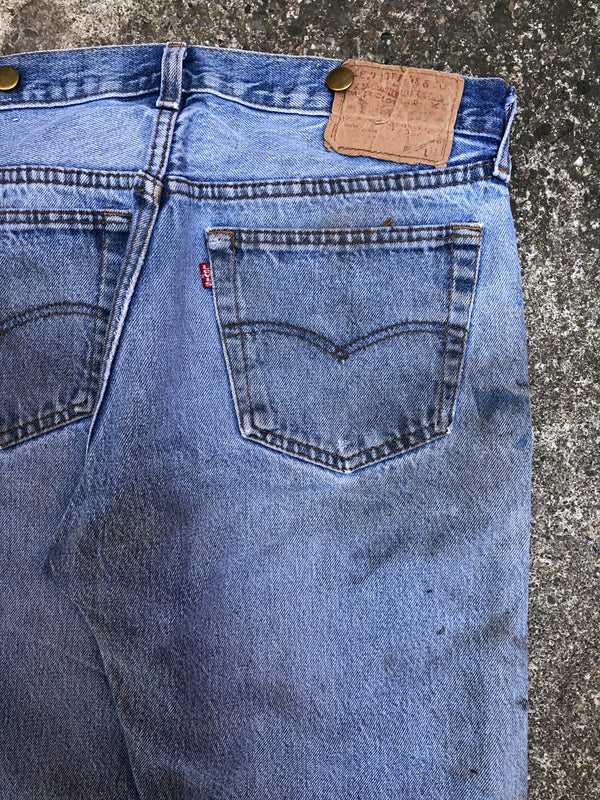 1980s Levis Repaired Worn In Blue 501 (31X27)