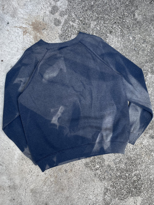 1990s Sun Faded Navy Blank Raglan Sweatshirt (M/L)