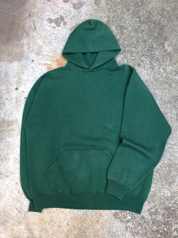 1990s Russell Faded Green Blank Hoodie