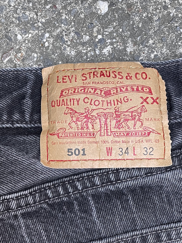 Vintage Levi’s Faded Black 501 Released Hem (30X31)