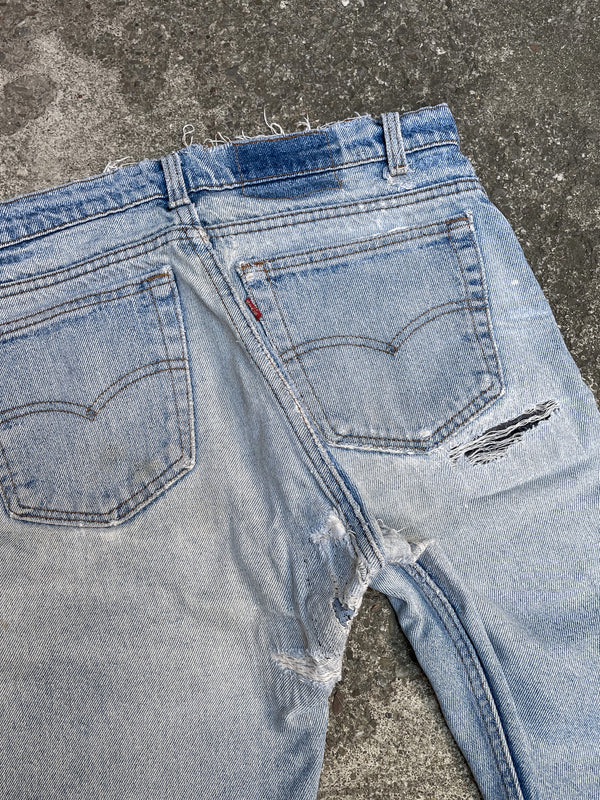 1980s/90s Levis Repaired Faded Blue 505 (33X31)