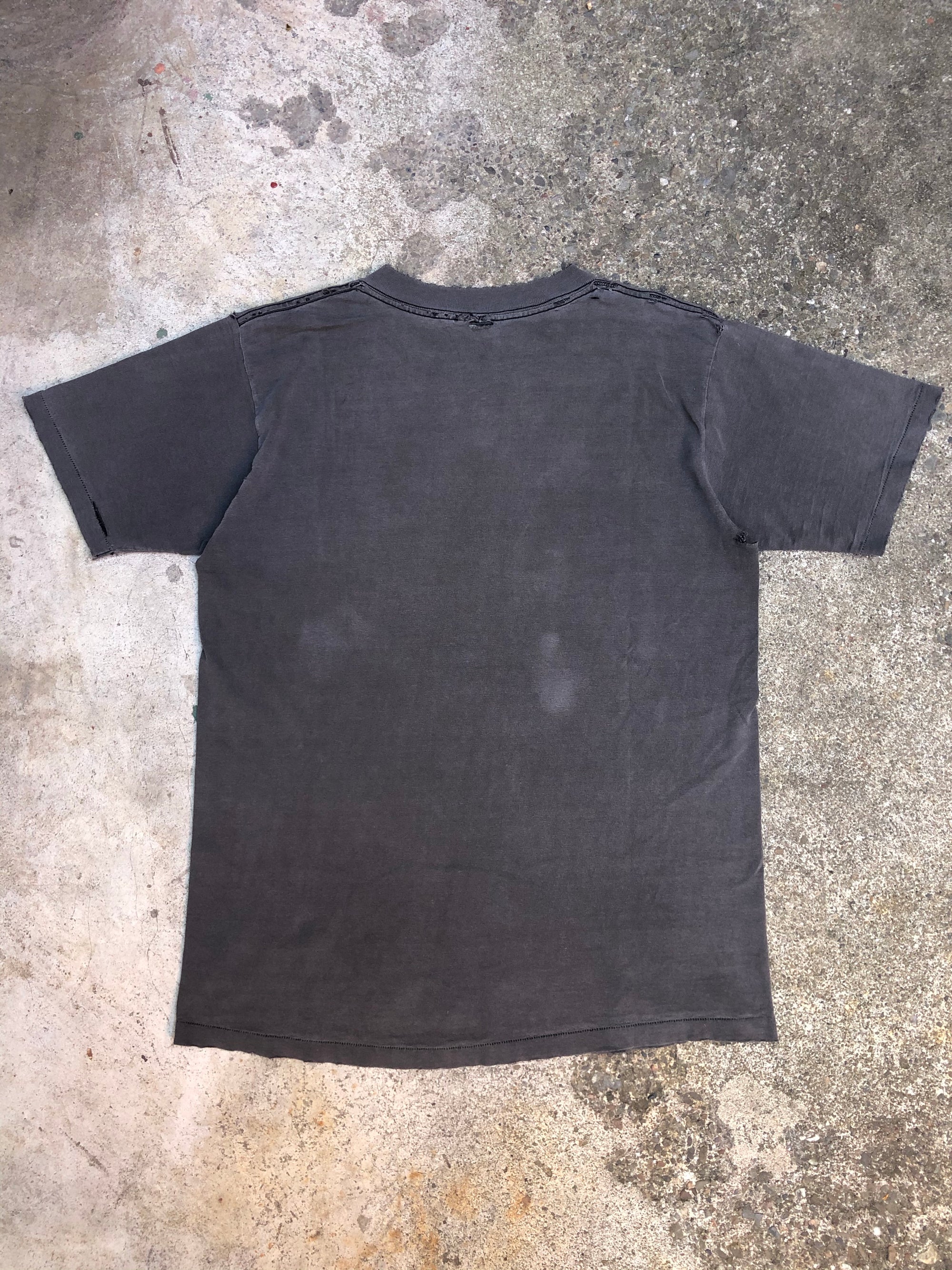 1990s Single Stitched Faded Black Blank Tee