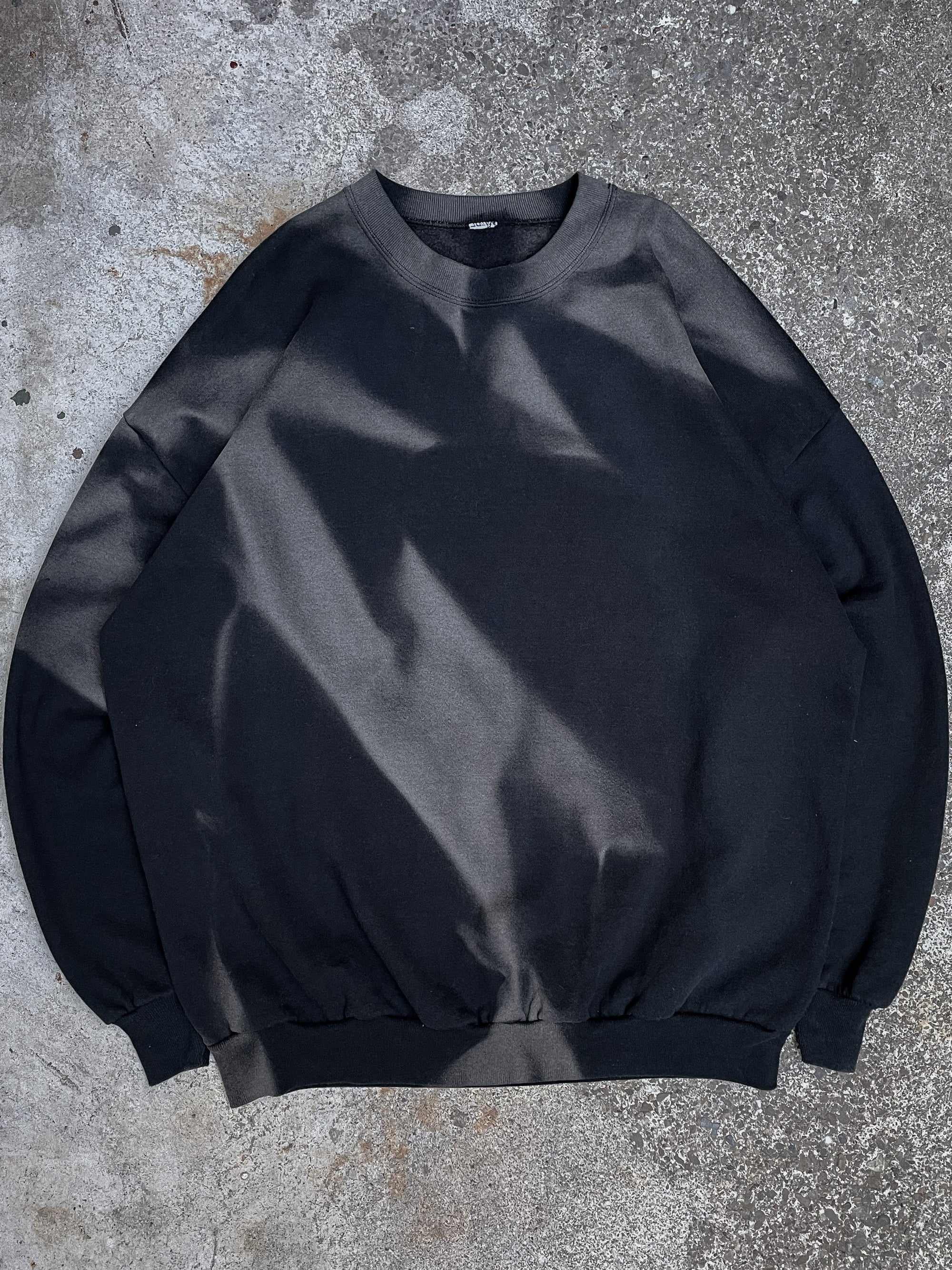 1990s Sun Faded Black Blank Sweatshirt