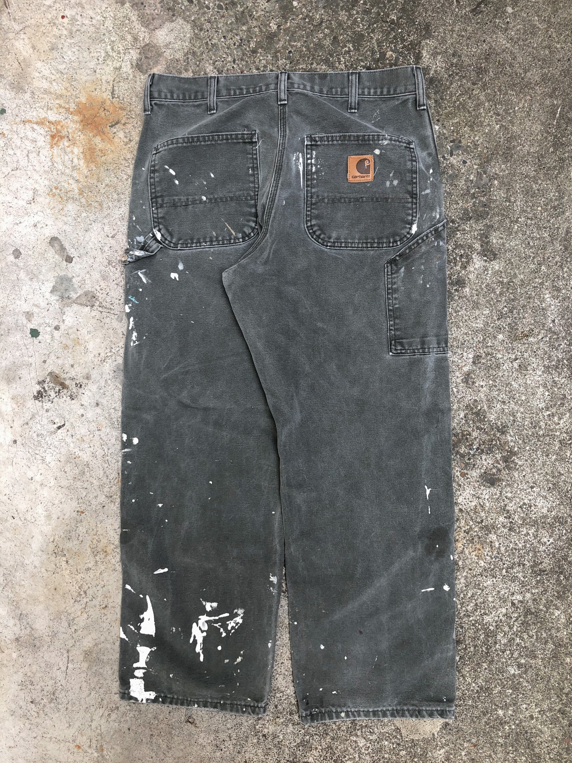 Carhartt Painted Faded Moss Green Work Pants (34X28)