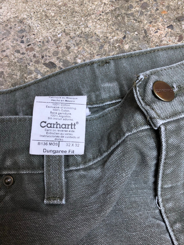 Carhartt B136 Moss Green Double Front Knee Work Pants (32X31)