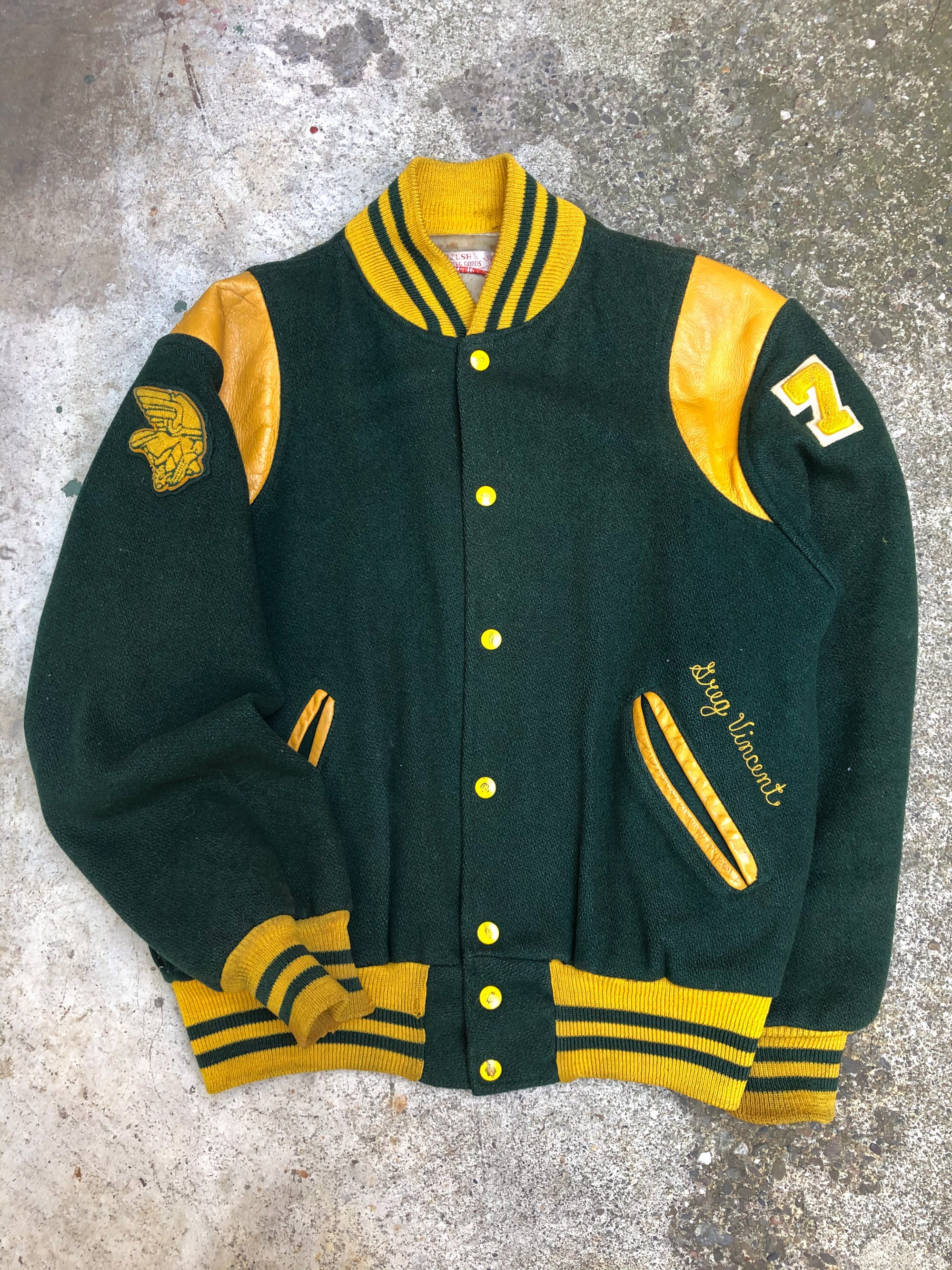 1970s Pine Green “Northland Vikings” Varsity Jacket