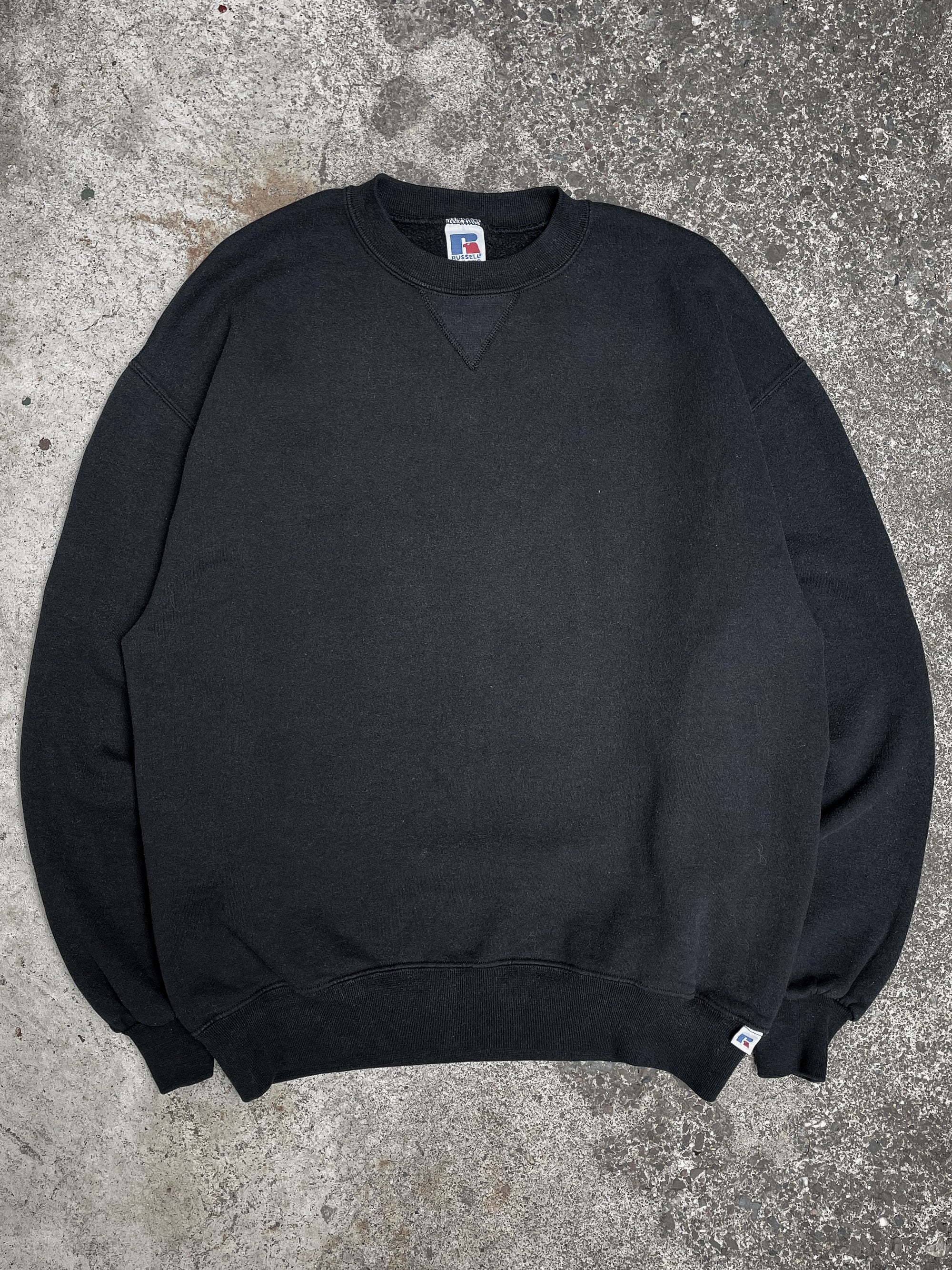 1990s Russell Black Blank Sweatshirt