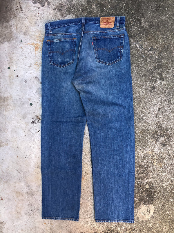 1990s Levis Worn In Blue 501 (34X30)