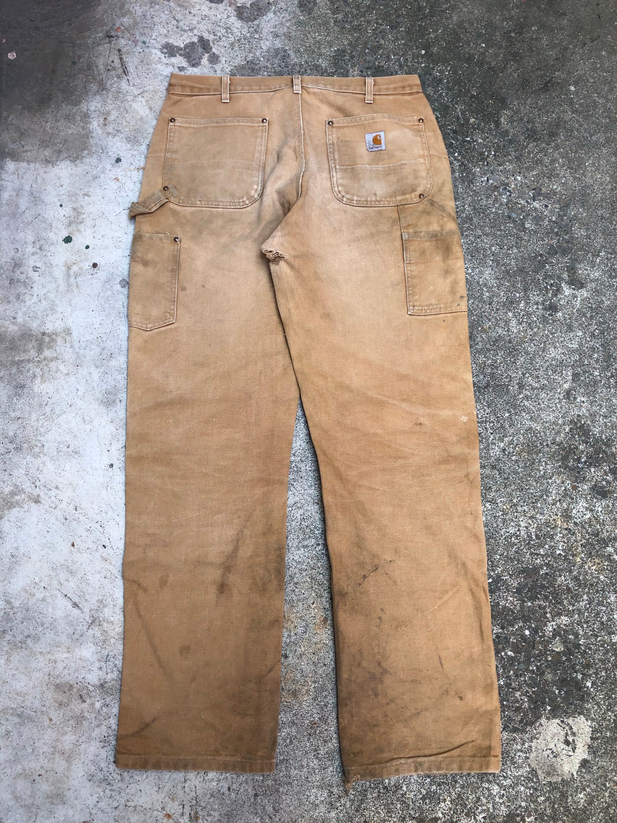 Carhartt B01 Tan Double Front Knee Work Pants (34X33)