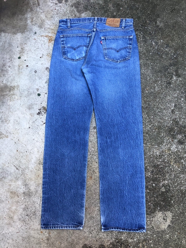 1980s Levis Repaired Faded Blue 501 (32X31)