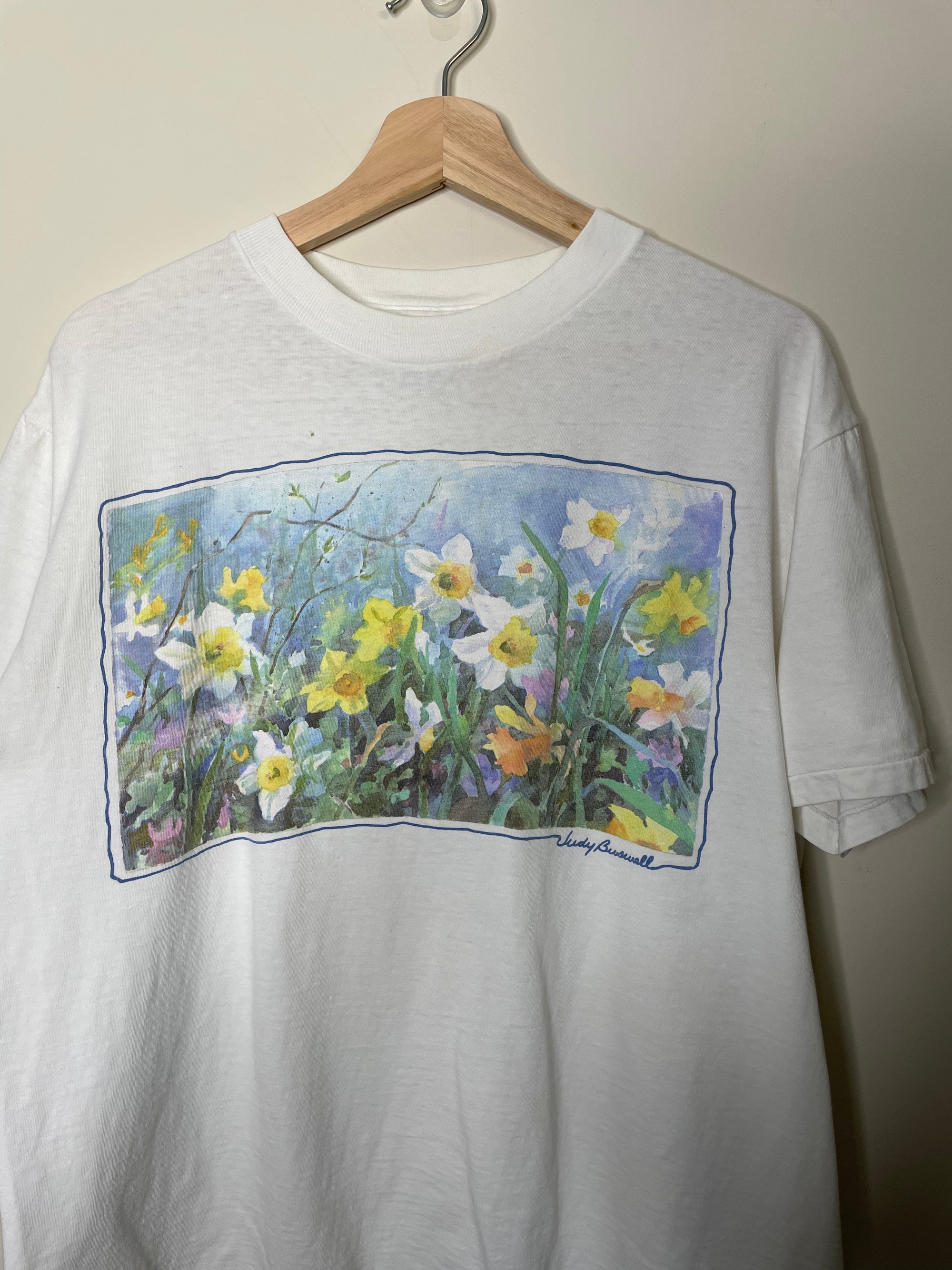 1990s “Flower Art” Single Stitched Tee (M)