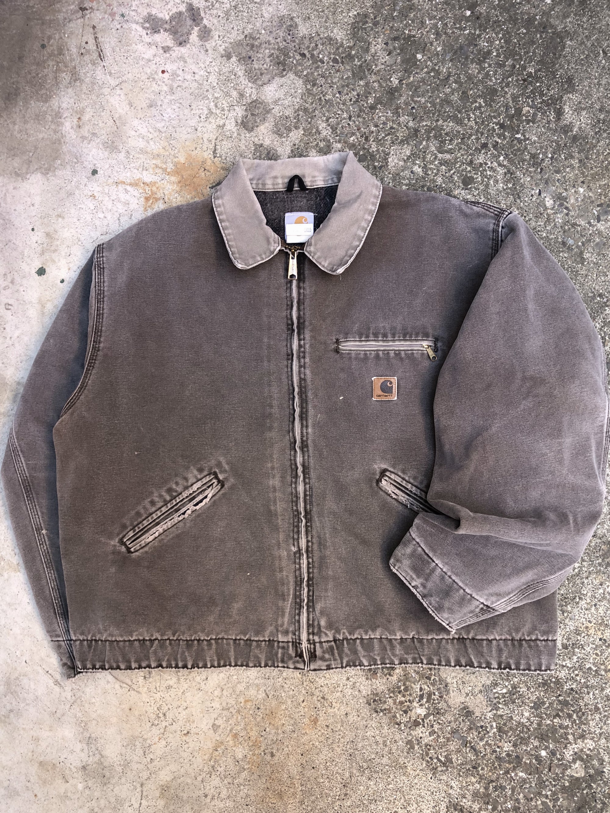 1990s Carhartt Faded Chocolate Lined Work Jacket (XXL)