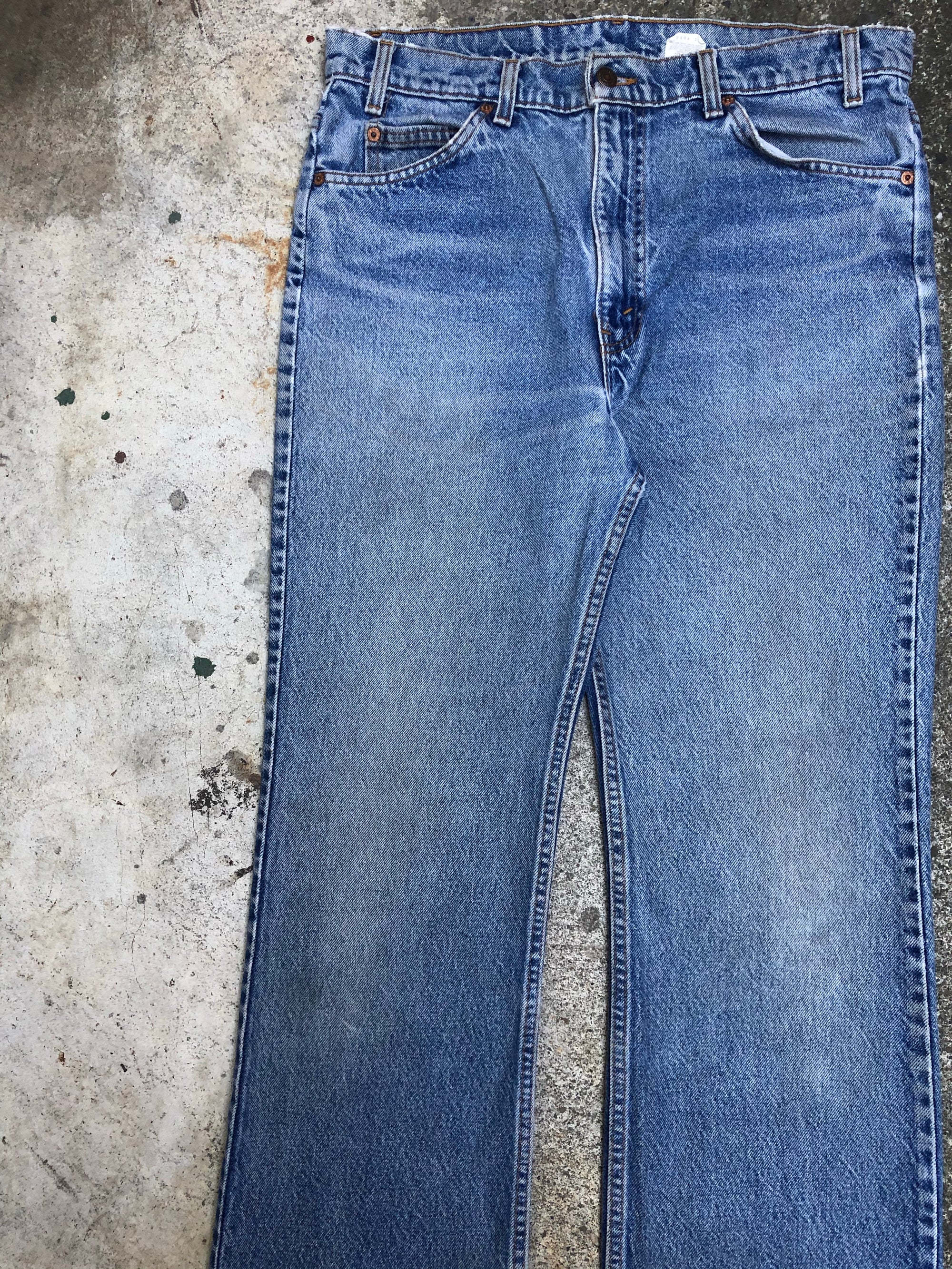 1990s Orange Tab Levis Faded Blue 517 (35X31)