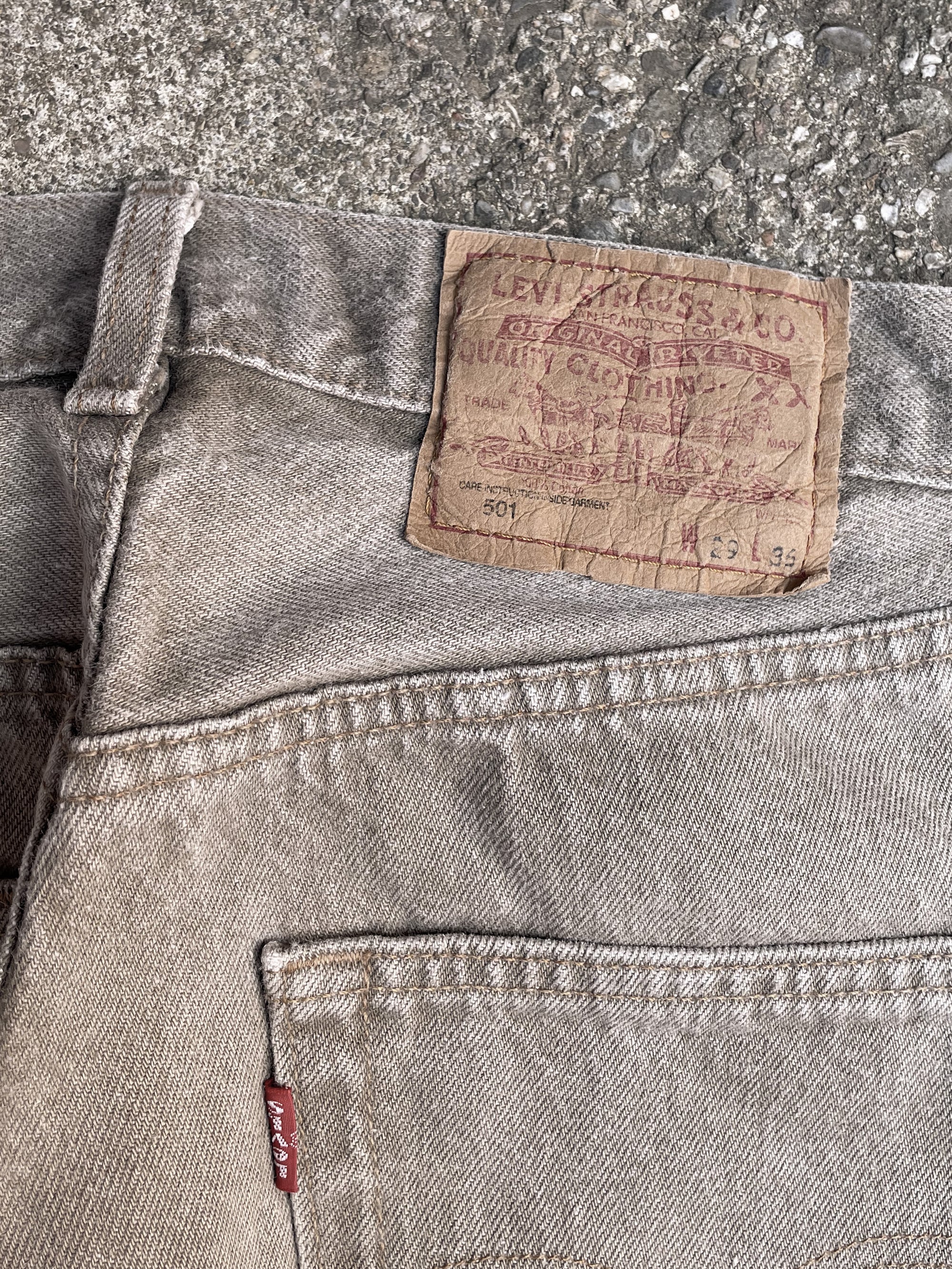 1990s Levi’s Dusty Sand 501 Released Hem (27X30)