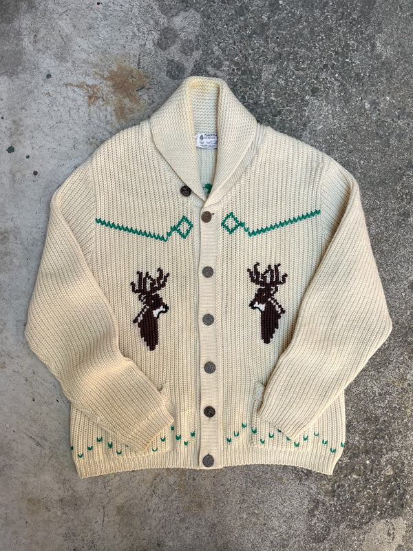 1970s “Stag” Knit Cowichan Cardigan