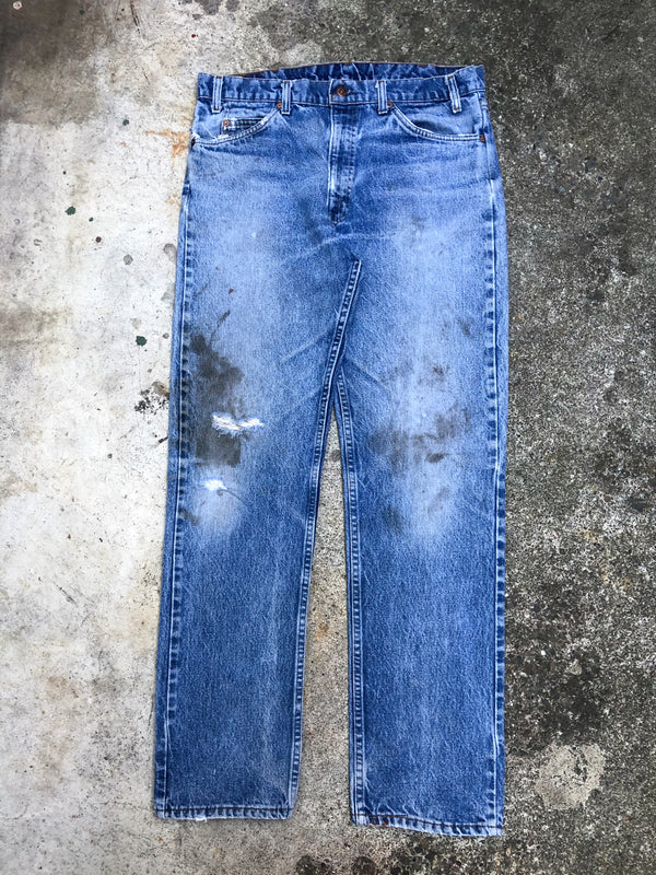 1970s Orange Tab Levis Dirty Blue 505 (35X31)